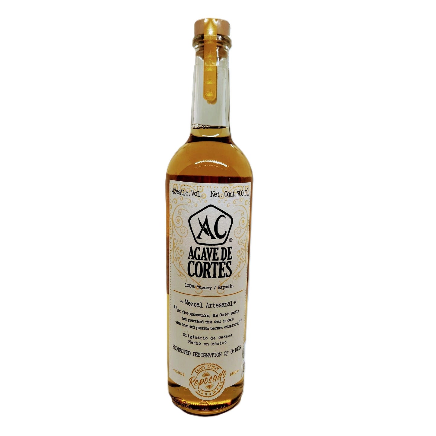 Agave de Cortes Mezcal Artesanal Reposado 43% Vol. 0,7l