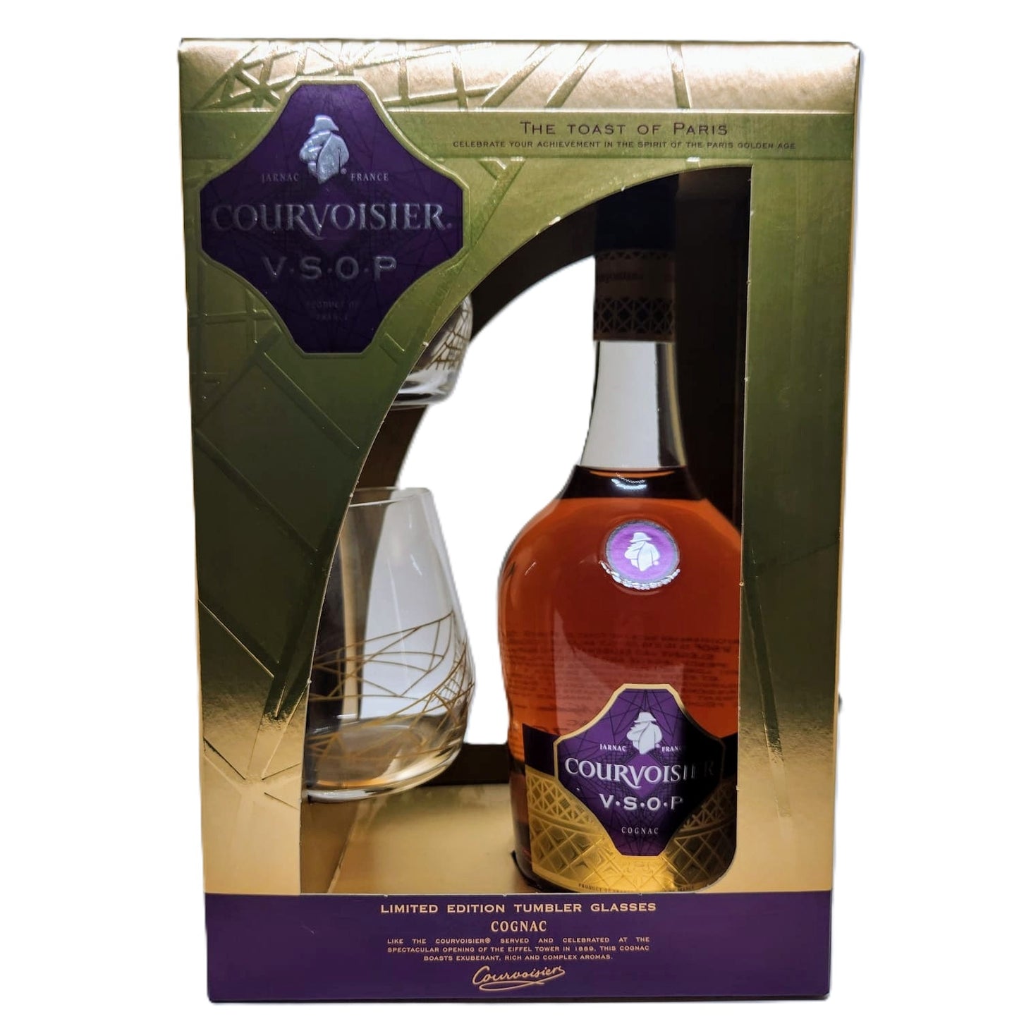 Courvoisier VSOP 40% Vol. 0,7l in Geschenkbox mit 2 Cognac Tumblern